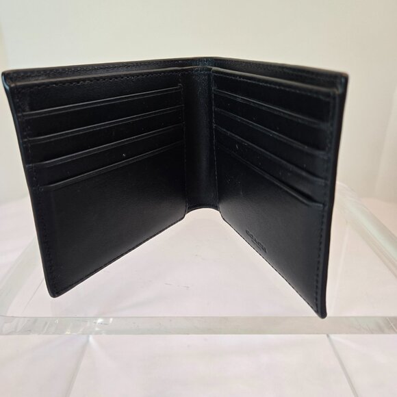 COACH Men's Embossed Signature C's Logo Signature 3 In 1 Leather Wallet - Black - Picture 4 of 11